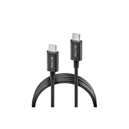 Câble USB-C vers USB-C NGS ZYRO 60W-1 - Charge rapide - 480 Mbps - 15 W - 1 mètre - Noir