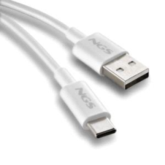 Câble USB-C vers USB-A NGS ZYRO-AC - Charge rapide - 480 Mbit/s - 15 W - 1 mètre - Blanc