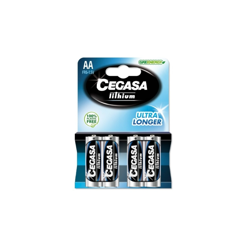 Pack de 4 piles lithium AA FR6 1,5 V Cegasa