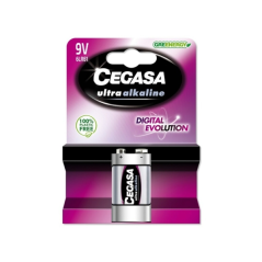 Pack de 1 pile alcaline Cegasa Ultra 6LR61 9 V - Haute technologie - Plus de capacité, de puissance et de performances