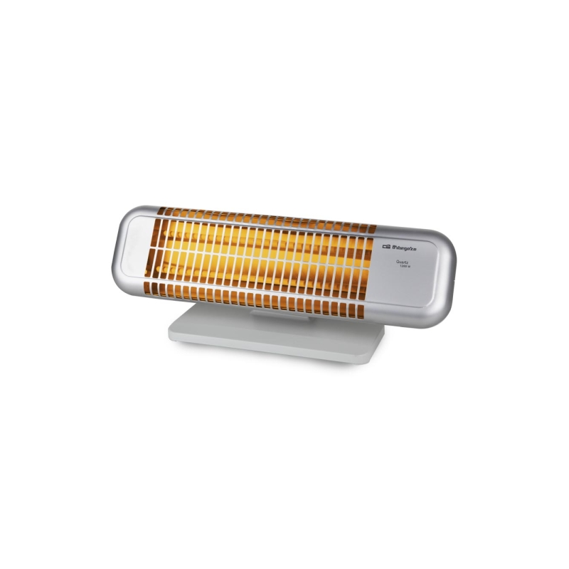 Chauffage à quartz Orbegozo BP 0102 - Puissance 1200 W - Bouton anti-basculement - 2 niveaux de chaleur - Roulettes de