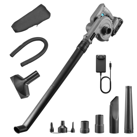Souffleur de feuilles sans fil Cecotec AirForce 2120 FreeMove - Batterie 21 V 2 Ah - Accessoires inclus - Multifonctionnel