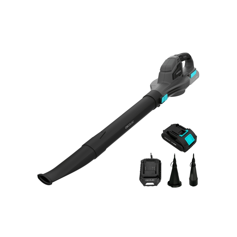 Souffleur de feuilles sans fil Cecotec AirForce 2500 Agile - Batterie 21 V 2 Ah - Plusieurs vitesses - Accessoires inclus
