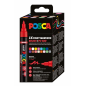 Boîte de 16 marqueurs peinture Posca PC-5BR - Pointe pinceau 1-4 mm - Encre à l'eau - Résistant à la lumière - Non permanent