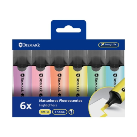 Surligneurs pastel Bismark six couleurs