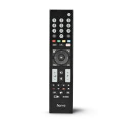 Télécommande Hama pour téléviseur Grundig - Portée de 10 m - 48 boutons - Accès direct aux plateformes de streaming - 22,4 x 5