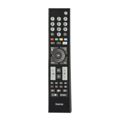 Télécommande Hama pour téléviseur Grundig - Portée de 10 m - 48 boutons - Accès direct aux plateformes de streaming - 22,4 x 5