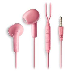 Écouteurs intra-auriculaires NGS CROSS FLIP avec microphone - Jack 3,5 mm - Bouton multifonction - Couleur rose