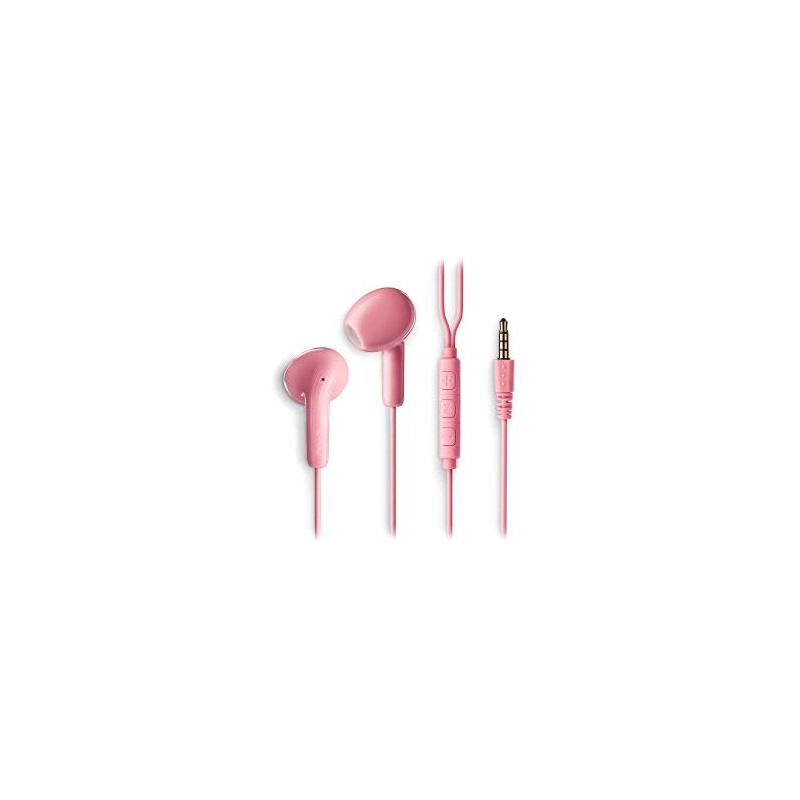 Écouteurs intra-auriculaires NGS CROSS FLIP avec microphone - Jack 3,5 mm - Bouton multifonction - Couleur rose