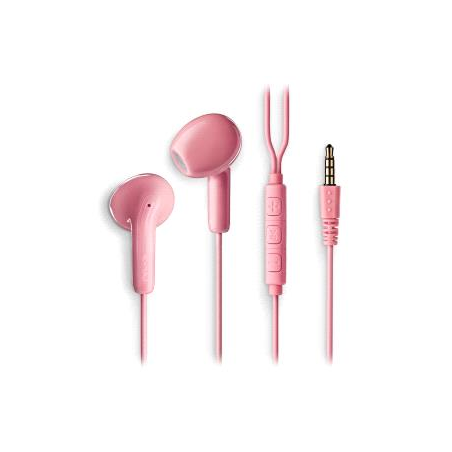 Écouteurs intra-auriculaires NGS CROSS FLIP avec microphone - Jack 3,5 mm - Bouton multifonction - Couleur rose