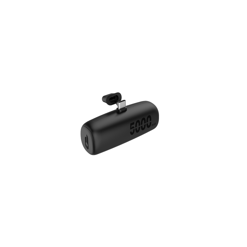 Batterie externe LiPo Blackbyte 5000 mAh/Power Bank - 10 W - Entrée et sortie USB-C - Support intégré - Revêtement caoutchouté