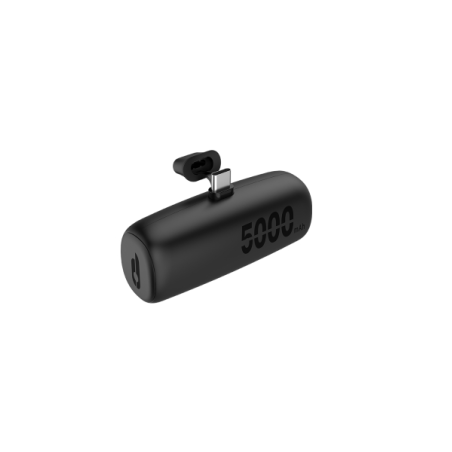 Batterie externe LiPo Blackbyte 5000 mAh/Power Bank - 10 W - Entrée et sortie USB-C - Support intégré - Revêtement caoutchouté