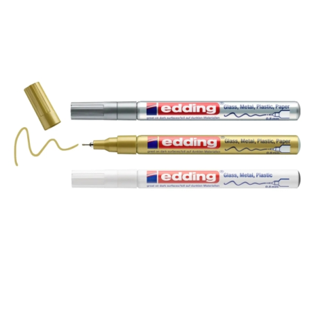 Marqueurs permanents Edding 780 pointe ronde 0,8 mm x3