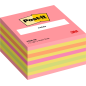Cube Post-It de 450 notes autocollantes repositionnables - Forme carrée - 76 x 76 mm - Couleurs assorties