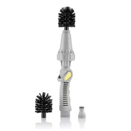 Brosse rotative pour tuyau Innovagoods Twise - Régulateur de pression - Multifonctionnelle - 39 x 7 x 7 cm - Grise et jaune