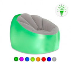 Fauteuil gonflable Innovagoods Cight avec lumières LED multicolores - Télécommande - Indice de protection IP67 - Matériau doux