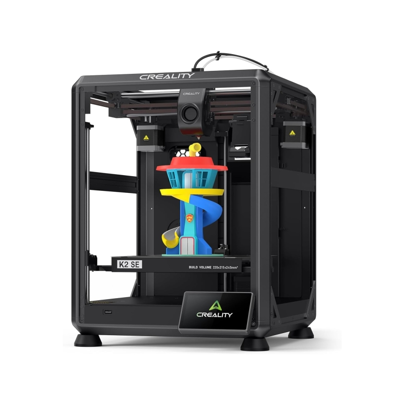 Imprimante 3D ouverte Creality K2 SE Combo - Dimensions : 22 x 21,5 x 24,5 cm - Boîtier en aluminium aérospatial - Interface
