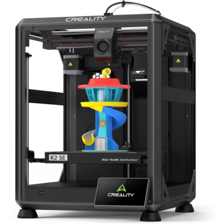 Imprimante 3D ouverte Creality K2 SE Combo - Dimensions : 22 x 21,5 x 24,5 cm - Boîtier en aluminium aérospatial - Interface