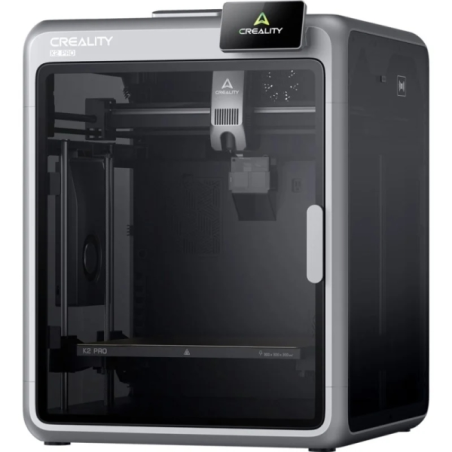 Imprimante 3D fermée Creality K2 Pro - Dimensions : 30 x 30 x 30 cm - Boîtier en aluminium aérospatial - Interface utilisateur