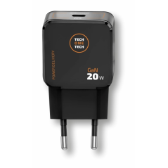 Chargeur mural ultra-rapide TechOneTech GaN 20W noir + câble USB-C