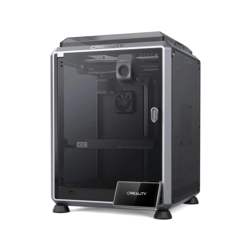 Imprimante 3D fermée Creality K1C - Dimensions : 22 x 22 x 25 cm - Boîtier en alliage d'aluminium et verre - Interface