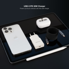 Chargeur mural Nanocable USB-C/PD 30 W - Blanc