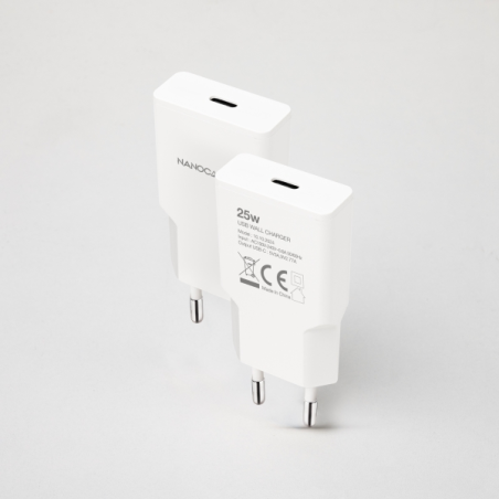 Chargeur mural Nanocable USB-C/PD 25 W - Blanc