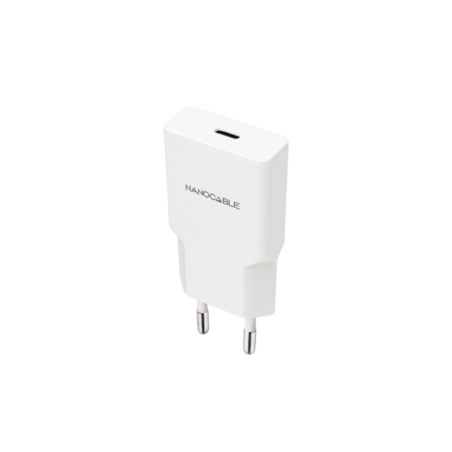 Chargeur mural Nanocable USB-C/PD 20 W - Blanc