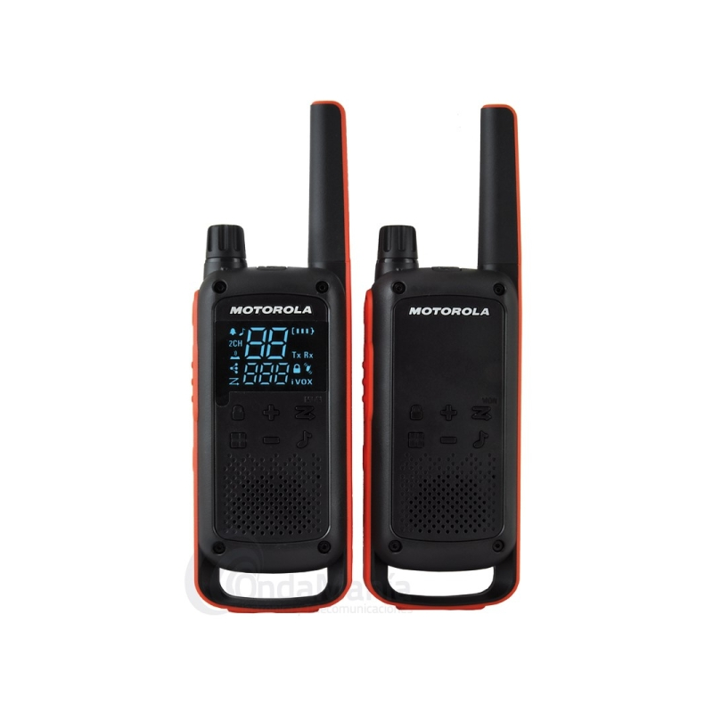 Pack de 2 talkies-walkies Motorola T82 - 16 canaux PMR446 + 121 codes - Portée jusqu'à 10 km - Autonomie jusqu'à 18 h