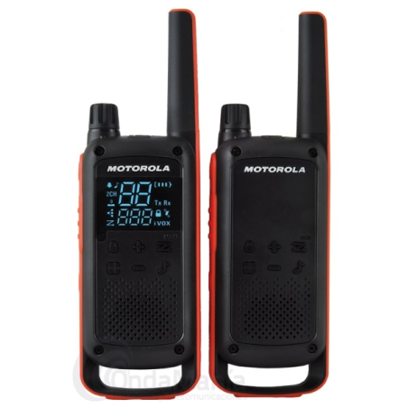 Pack de 2 talkies-walkies Motorola T82 - 16 canaux PMR446 + 121 codes - Portée jusqu'à 10 km - Autonomie jusqu'à 18 h