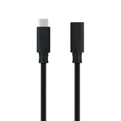 Câble d'extension Nanocable USB-C 3.2 mâle vers USB-C 3.2 femelle - Gen2x2 20 Gbit/s - 100 W 5 A - 4K 60 Hz - 1,5 mètre - Noir