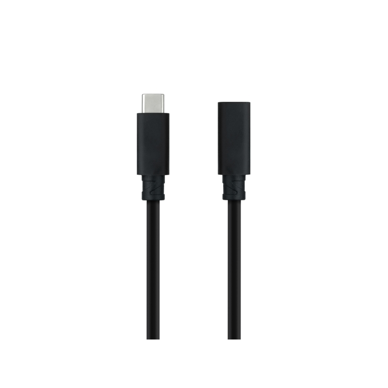 Câble d'extension Nanocable USB-C 3.2 mâle vers USB-C 3.2 femelle - Gen2x2 20 Gbit/s - 100 W 5 A - 4K 60 Hz - 1,5 mètre - Noir