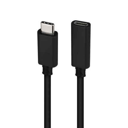 Câble d'extension Nanocable USB-C 3.2 mâle vers USB-C 3.2 femelle - Gen2x2 20 Gbit/s - 100 W 5 A - 4K 60 Hz - 1,5 mètre - Noir