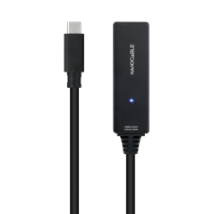 Câble d'extension Nanocable USB-C 3.2 mâle vers USB-C 3.2 femelle - 5 mètres - Amplificateur - Noir