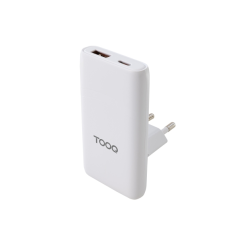 Adaptateur de voyage Tooq - Compatible avec l'UE, le Royaume-Uni et la Corée du Sud - Technologie GaN 65 W - Ports USB-C PD et