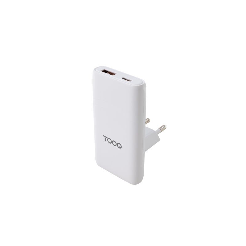 Adaptateur de voyage Tooq - Compatible avec l'UE, le Royaume-Uni et la Corée du Sud - Technologie GaN 65 W - Ports USB-C PD et