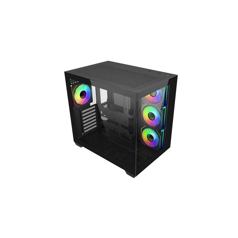 Boîtier moyen tour Cooler Master Elite 681 ATX/MicroATX/Mini-ITX - 4 ventilateurs RGB 120 mm - Vue panoramique - Double caméra