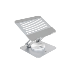 Support pour ordinateur portable Tooq jusqu'à 13" - Rotation à 360° - Pliable et portable - Argent