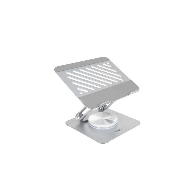 Support pour ordinateur portable Tooq jusqu'à 13" - Rotation à 360° - Pliable et portable - Argent