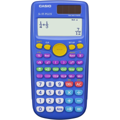 Calculatrice scientifique Casio FX-55 Plus, écran LCD 12 chiffres, 240 fonctions, fonction puissance (carré), calcul