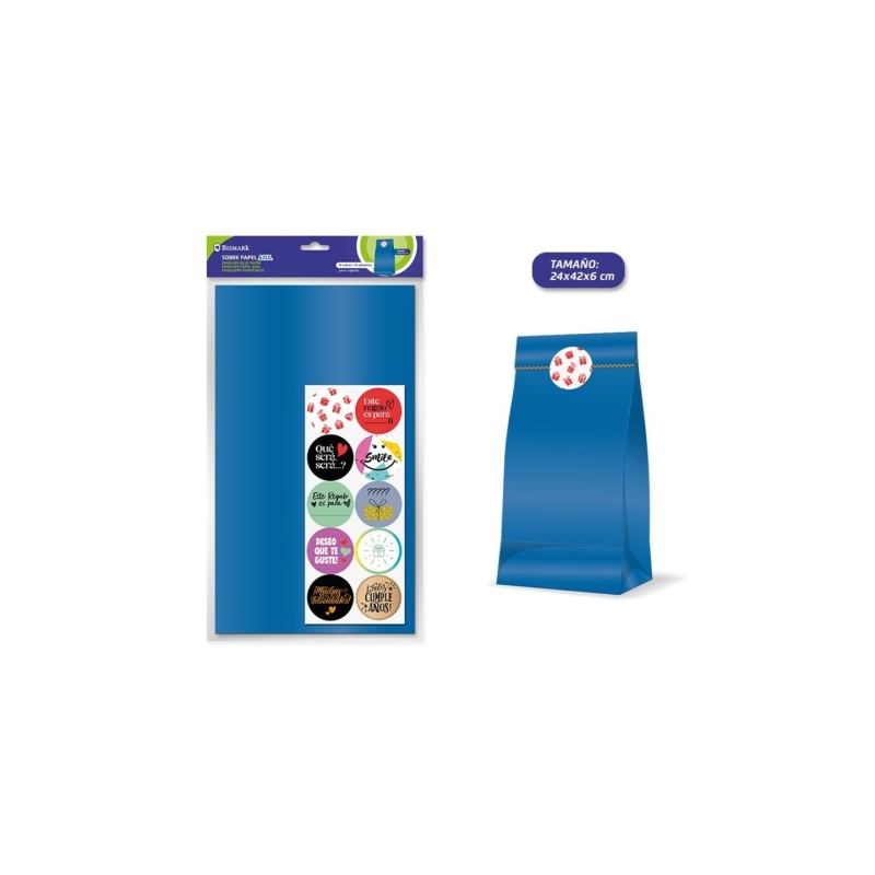 Lot de 10 enveloppes Bismark en papier kraft 50 g/m² avec 10 autocollants de fermeture - Dimensions : 24 x 42 x 6 cm - Idéal