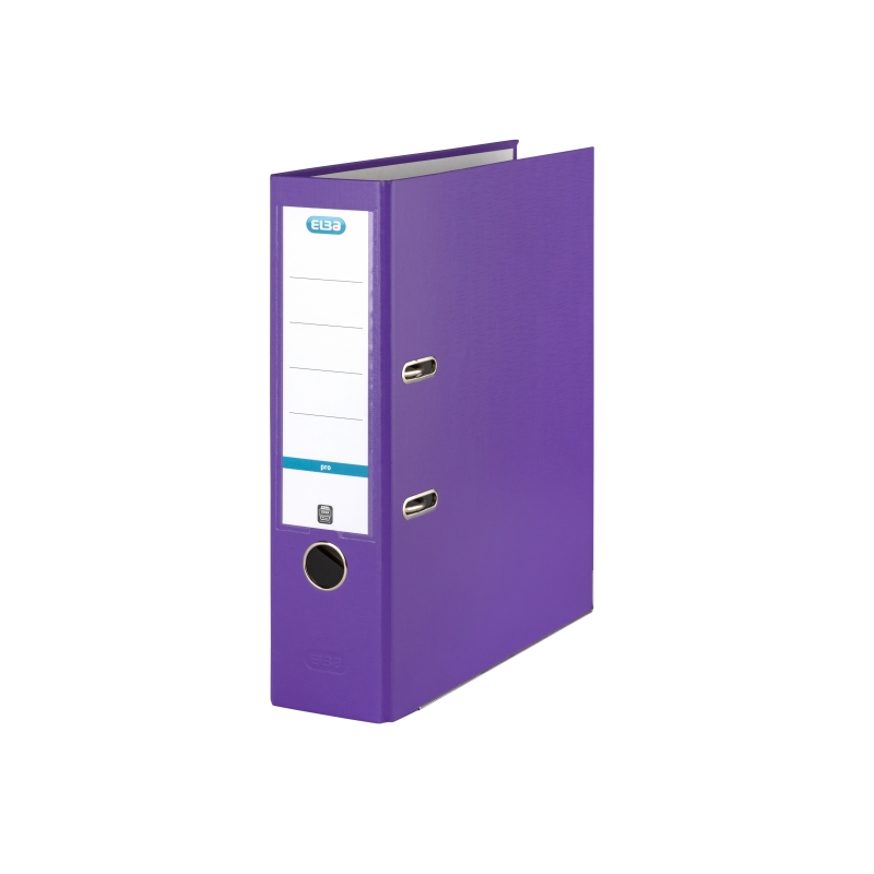 Classeur à levier Elba Rado A4 - Dos 80 mm - Œillet, Rado et porte-cartes avec étiquette - Résistant et durable - Violet