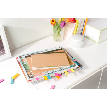 Lot de 5 blocs de 100 marqueurs repositionnables Post-It - Forme rectangulaire - Couleurs assorties