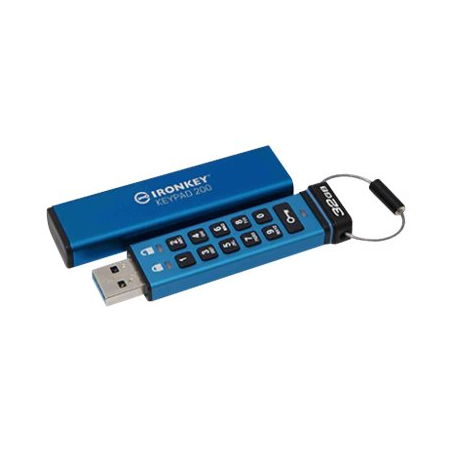 Clé USB Kingston Iron Key Keypad 200 32 Go - USB-C 3.2 Gen 1 Type A - XTS-AES - Vitesse de lecture : 145 Mo/s - Vitesse