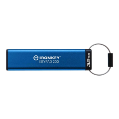 Clé USB Kingston Iron Key Keypad 200 32 Go - USB-C 3.2 Gen 1 Type A - XTS-AES - Vitesse de lecture : 145 Mo/s - Vitesse