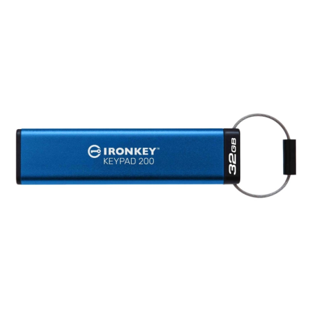 Clé USB Kingston Iron Key Keypad 200 32 Go - USB-C 3.2 Gen 1 Type A - XTS-AES - Vitesse de lecture : 145 Mo/s - Vitesse