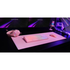 Tapis de souris extra large Mars Gaming MMP224 - Base antidérapante - Surface en nanotextile flexible - 880 x 330 x 3 mm - Rose