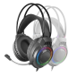 Casque gaming Mars Gaming MH124 - Câble de 180 cm - Contrôle du volume - Microphone flexible intégré - Éclairage FRGB - Noir