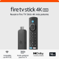 Amazon Fire TV Stick 4K MAX Wi-Fi 6E Bluetooth 5.2 - 4K - Wi-Fi 6E - Dolby Vision-Atmos et HDR10+ - Capacité 16 Go - Connecteur