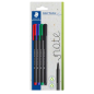 Lot de 4 stylos-feutres Staedtler Triplus Fineliner 334 à pointe fine - Largeur de trait : env. 0,3 mm - Encre à base d'eau